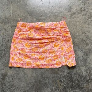Zara Floral Pink and Yellow Pencil Skirt